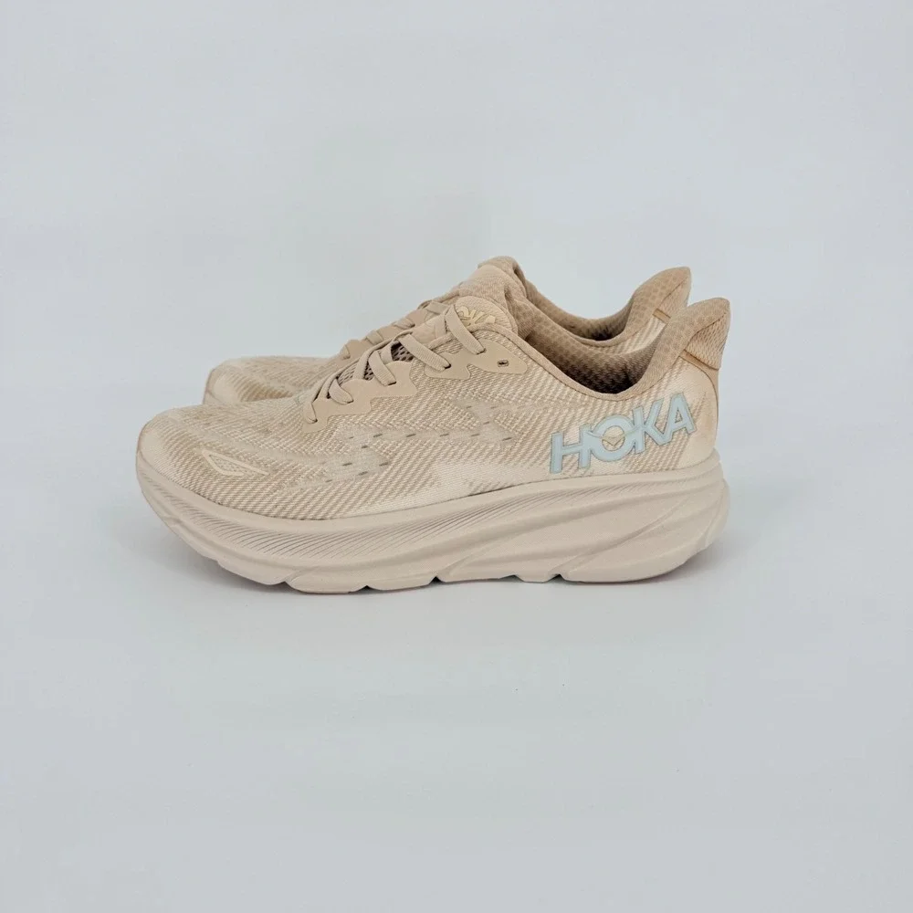 Hoka Clifton 9 Running Shoes Mens 11 Womens 12 Beige Gorpcore Comfort Athletic